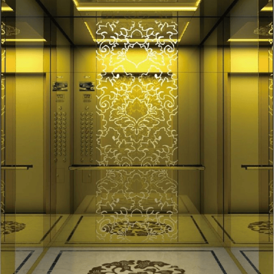Golden-steel-elevator-cabin-1
